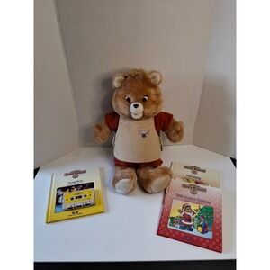 1985 Teddy Ruxpin Worlds of Wonder‎ Talking Bear 3 Books/Cassette non-working